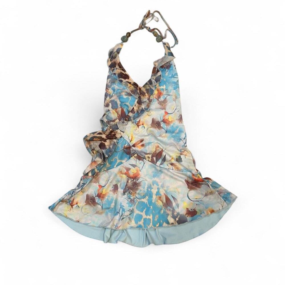 Blue floral halter neck top Outcast size 6